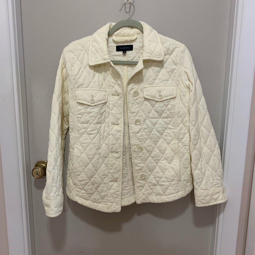Talbots Cream Quilted Jacket